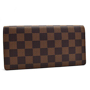 Louis Vuitton Portefeuille Wallet Brazza Damier Canvas Leather Long